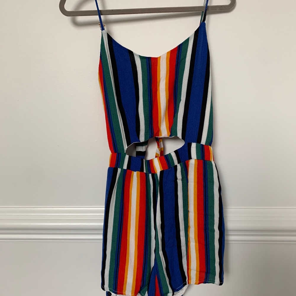 For all seasons stripped romper